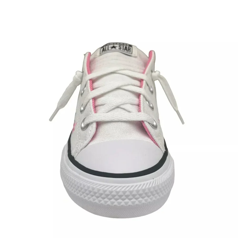 Converse Chuck Taylor AllStar Youth Girls Embroidered Slip-on Shoes Size 3 White
